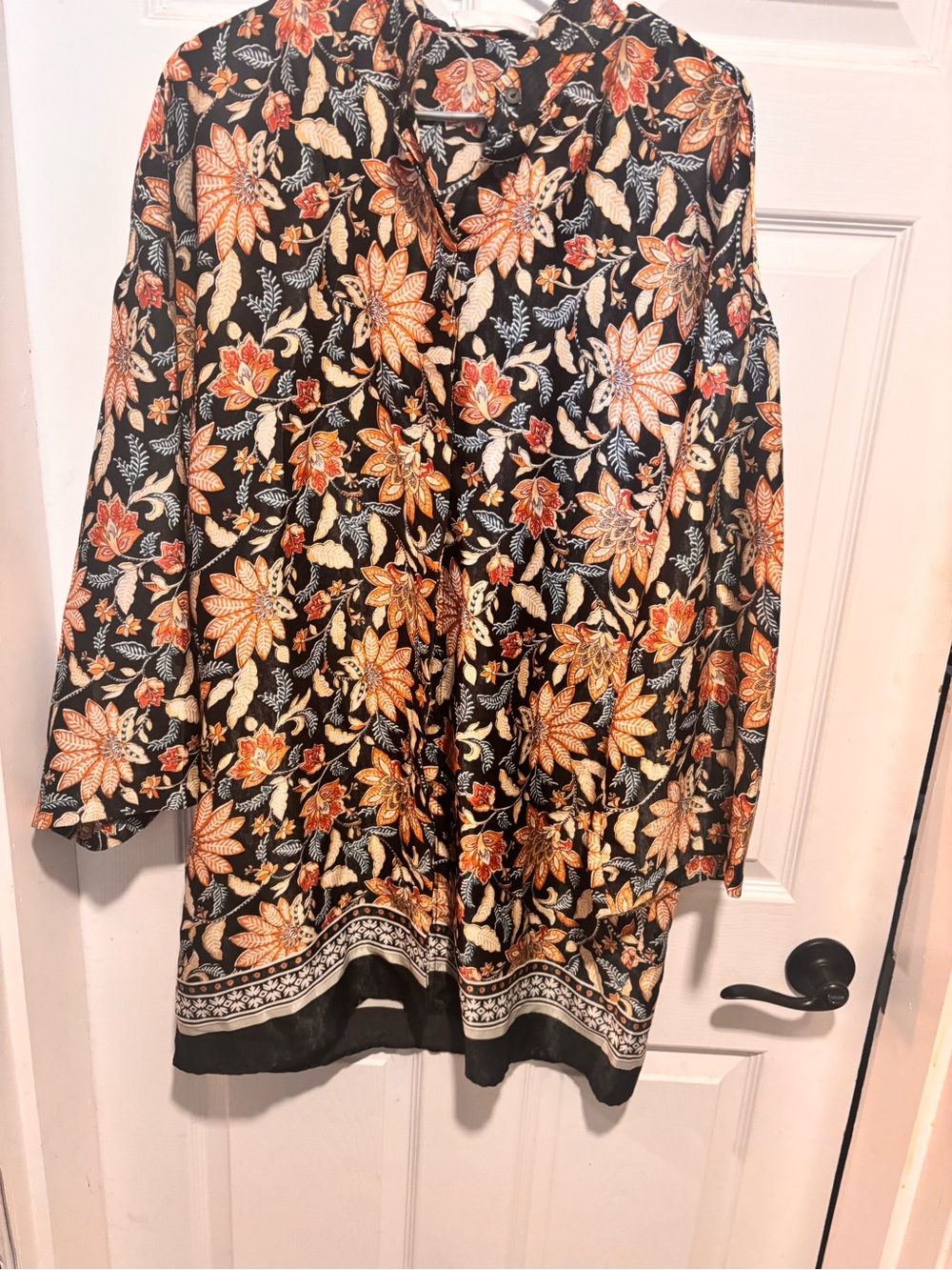 Mango Black Floral Longline Dress